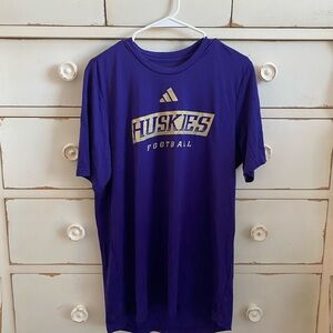 NWT University of Washington Adidas Purple Huskies Football Tee